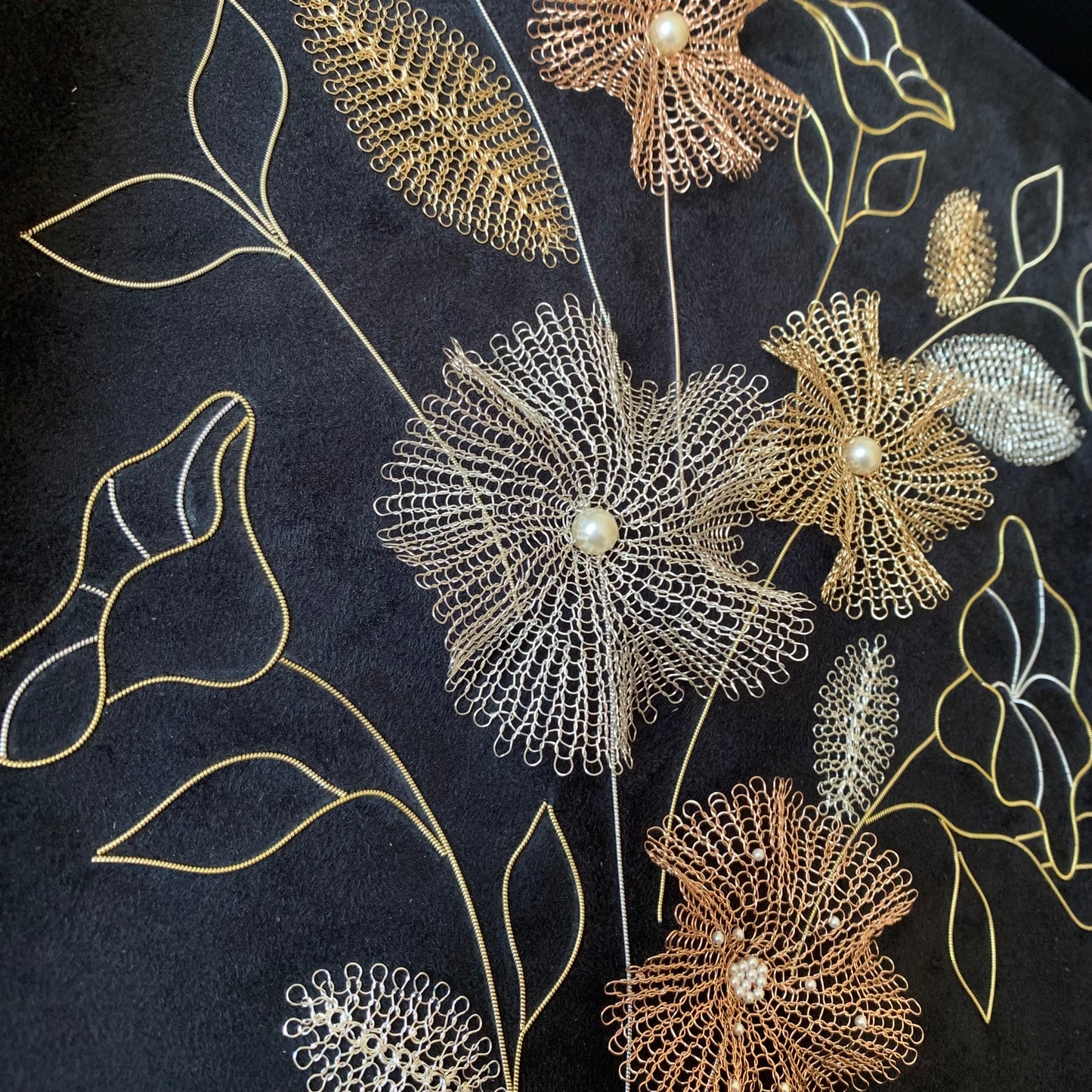 Broche Corolles Argent et Perle blanche