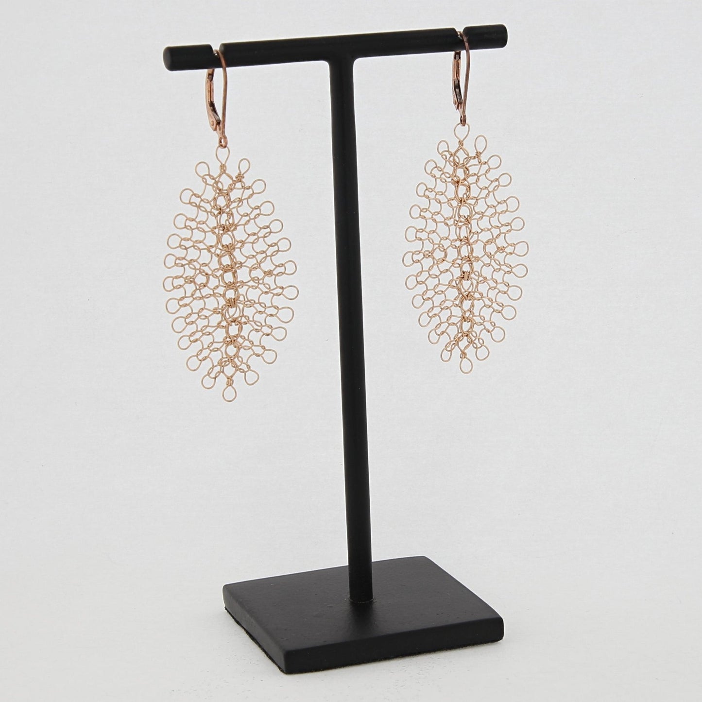 Boucles d'oreilles Feuilles Or Rose