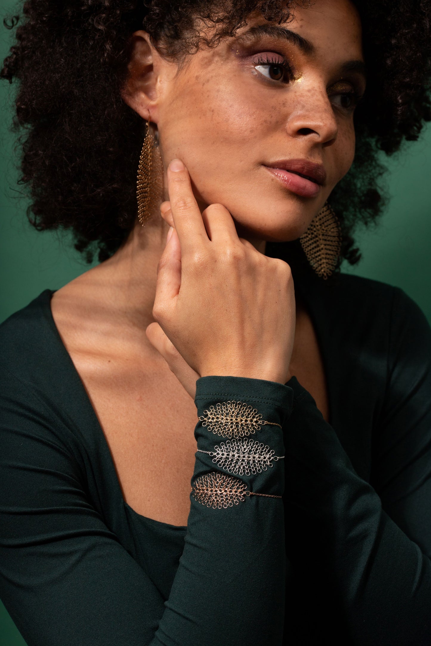 Bracelet Feuille Or