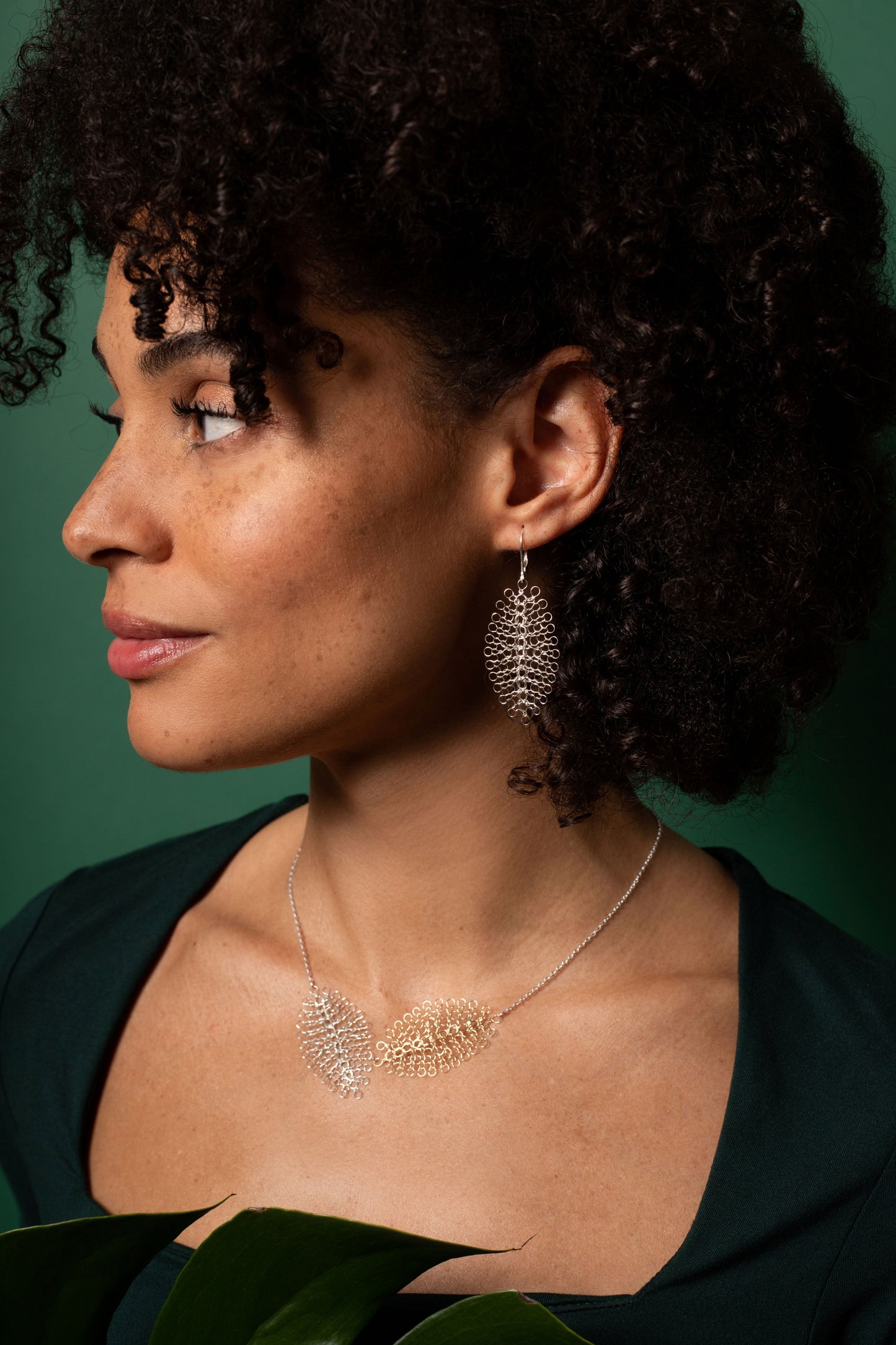 Collier Feuilles Duo Argent et Or
