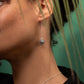 Boucles d'oreilles Gouttelettes Perle noire et Argent