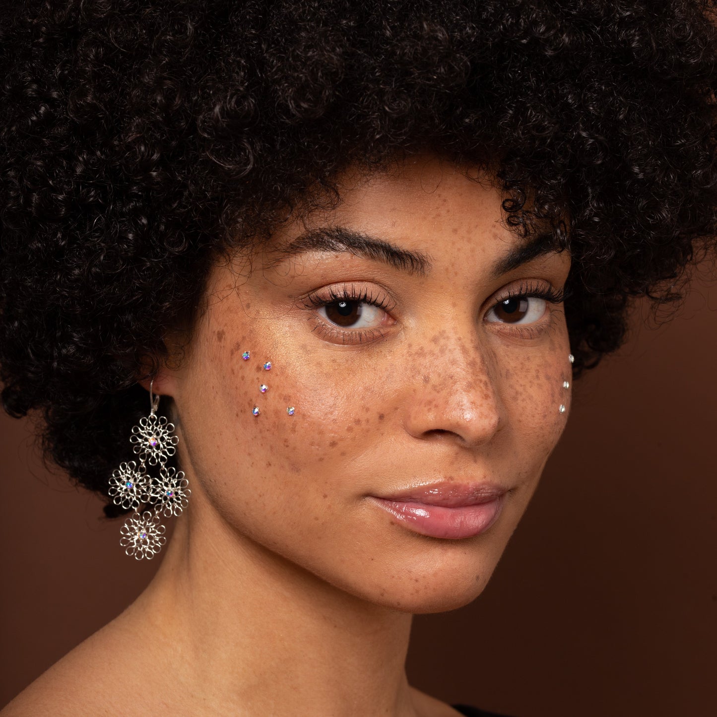 Boucles d'oreilles Flores Losange Argent