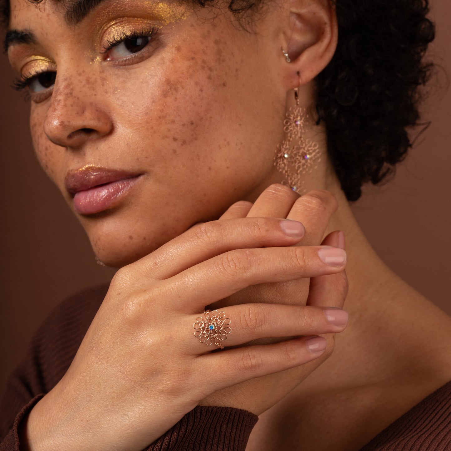 Bague Flores Or Rose