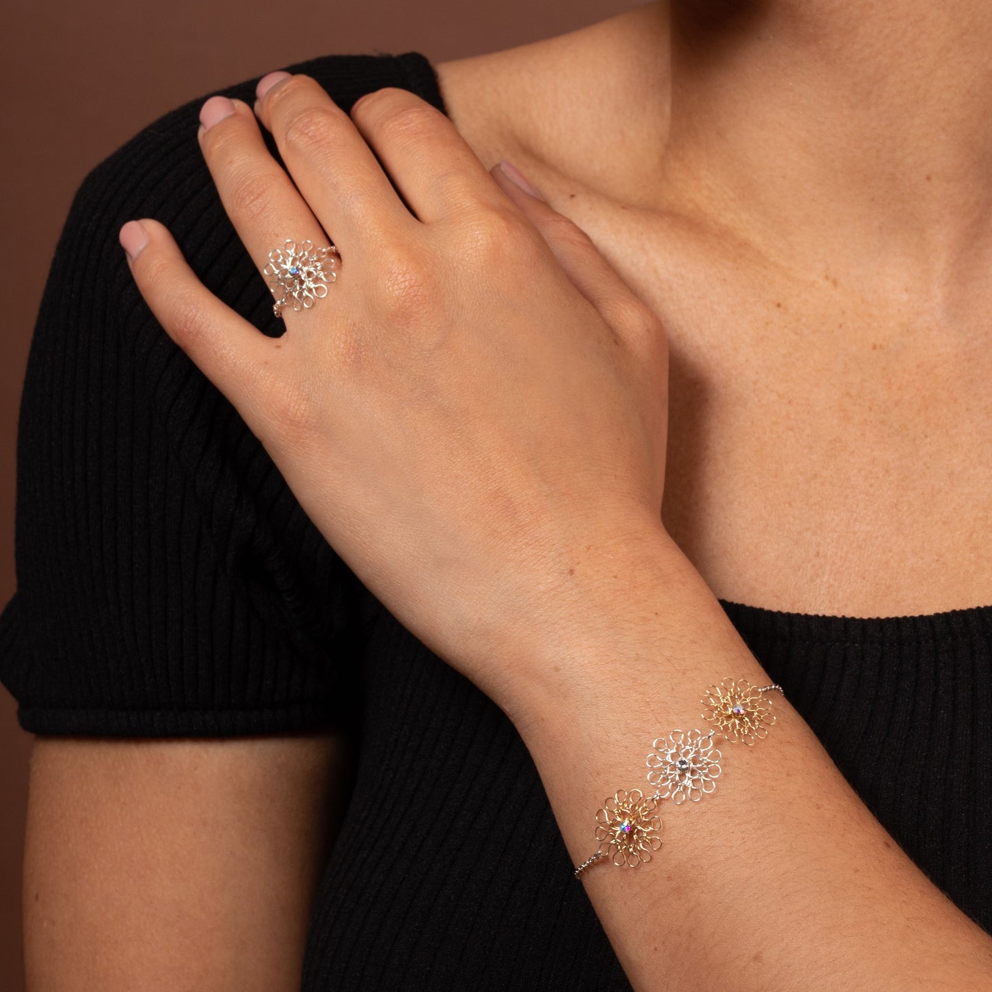 Bracelet Flores Trio Argent et Or