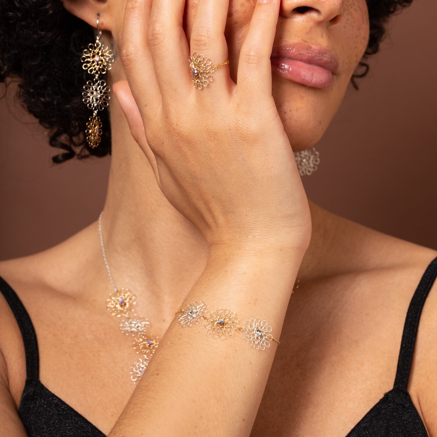 Bracelet Flores Trio Or et Argent