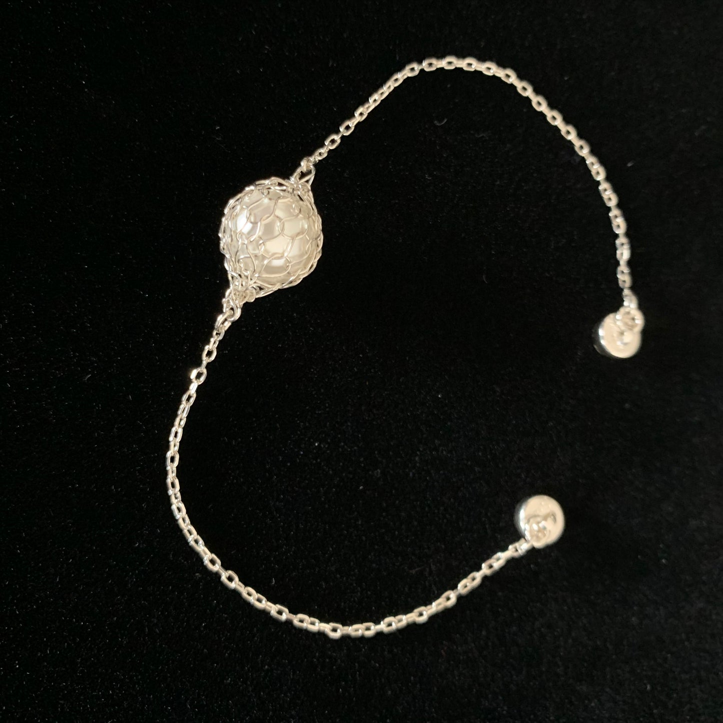 Bracelet Gouttes Perle blanche et Argent