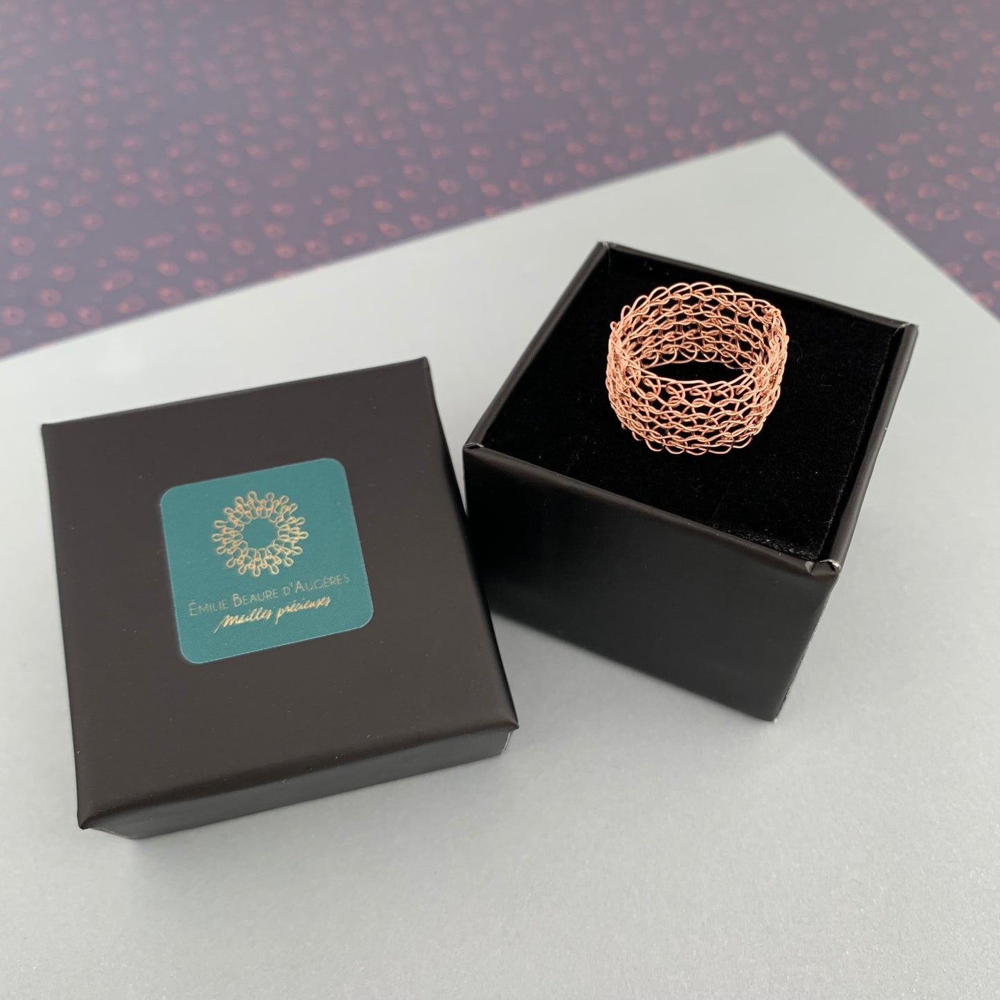 Bague Ondes Or Rose Large