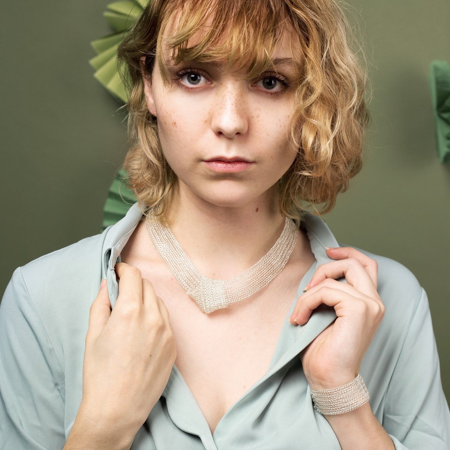 Collier Ondes Nœud Argent