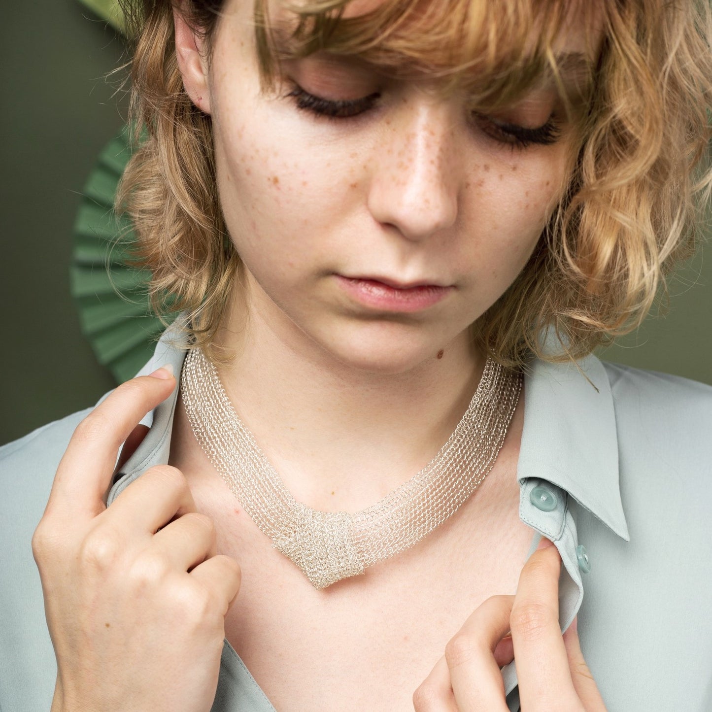 Collier Ondes Nœud Argent