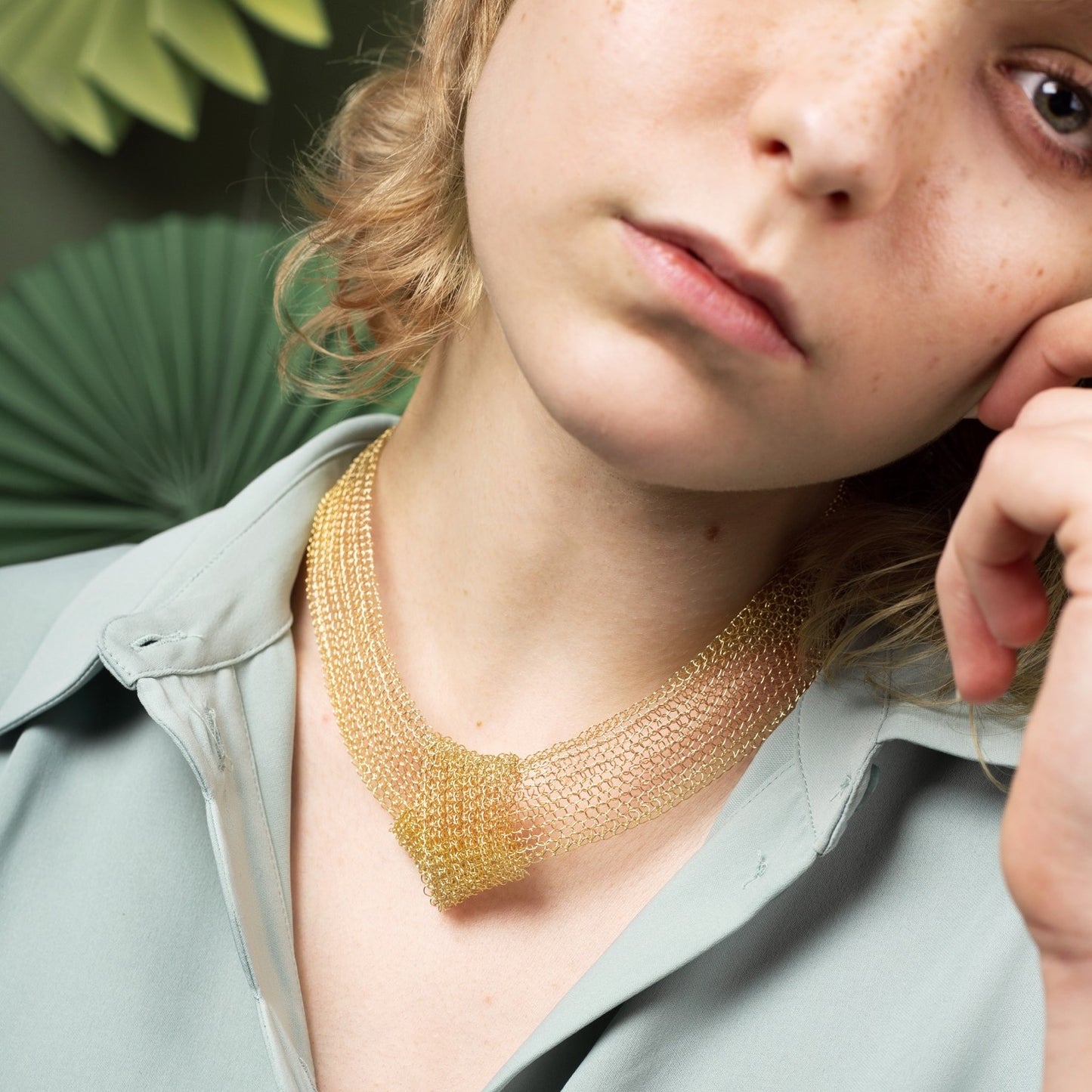 Collier Ondes Nœud Or