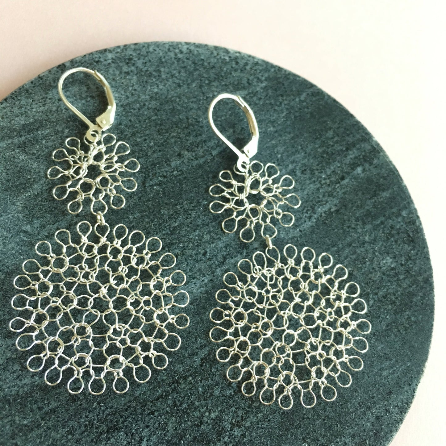 Boucles d'oreilles Rosaces Duo Argent