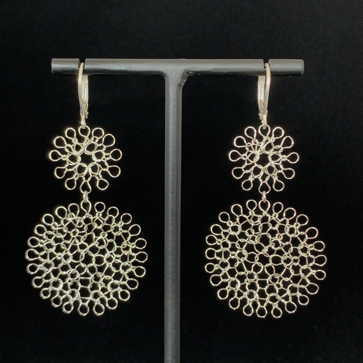 Boucles d'oreilles Rosaces Duo Argent