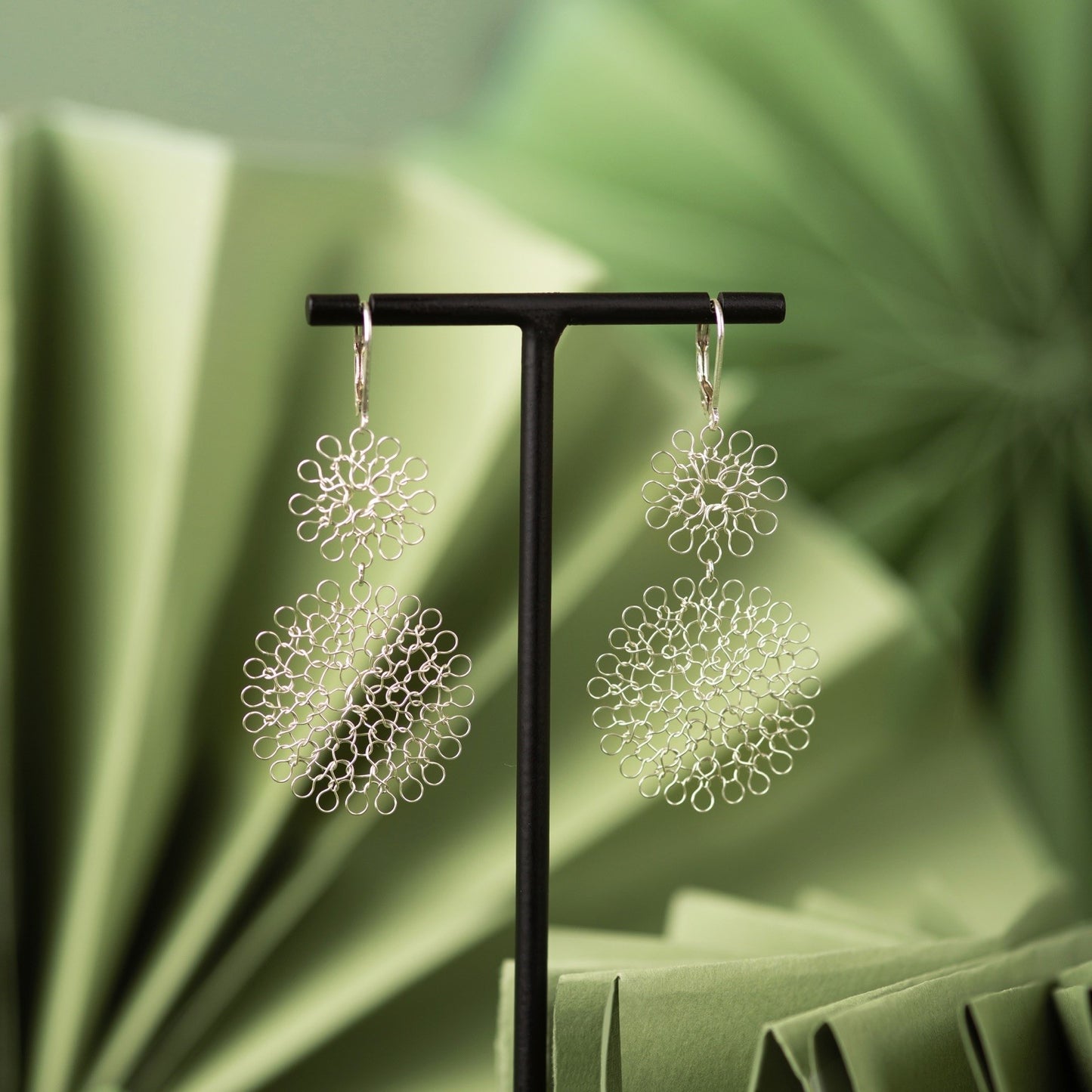 Boucles d'oreilles Rosaces Duo Argent