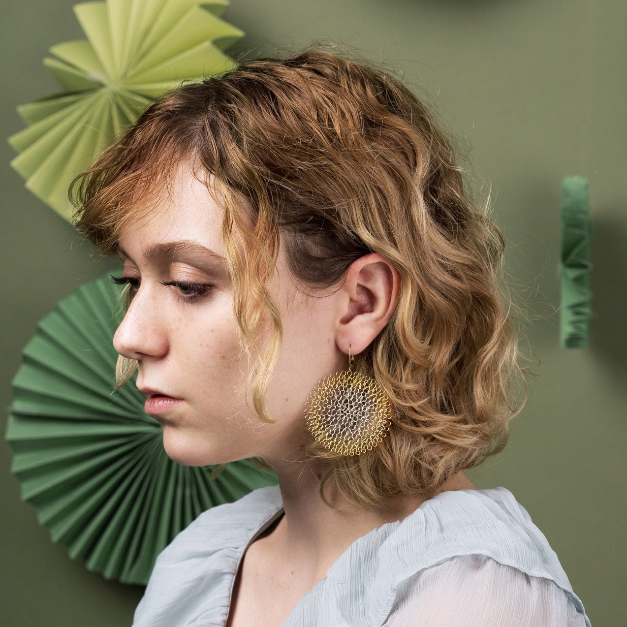 Boucles d'oreilles Rosaces Or et Argent, Grand format