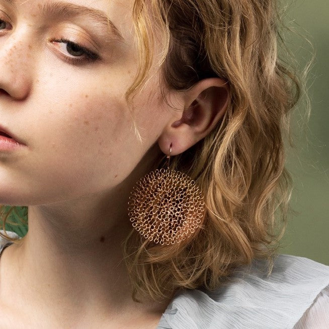 Boucles d'oreilles Rosaces Or Rose, Grand format