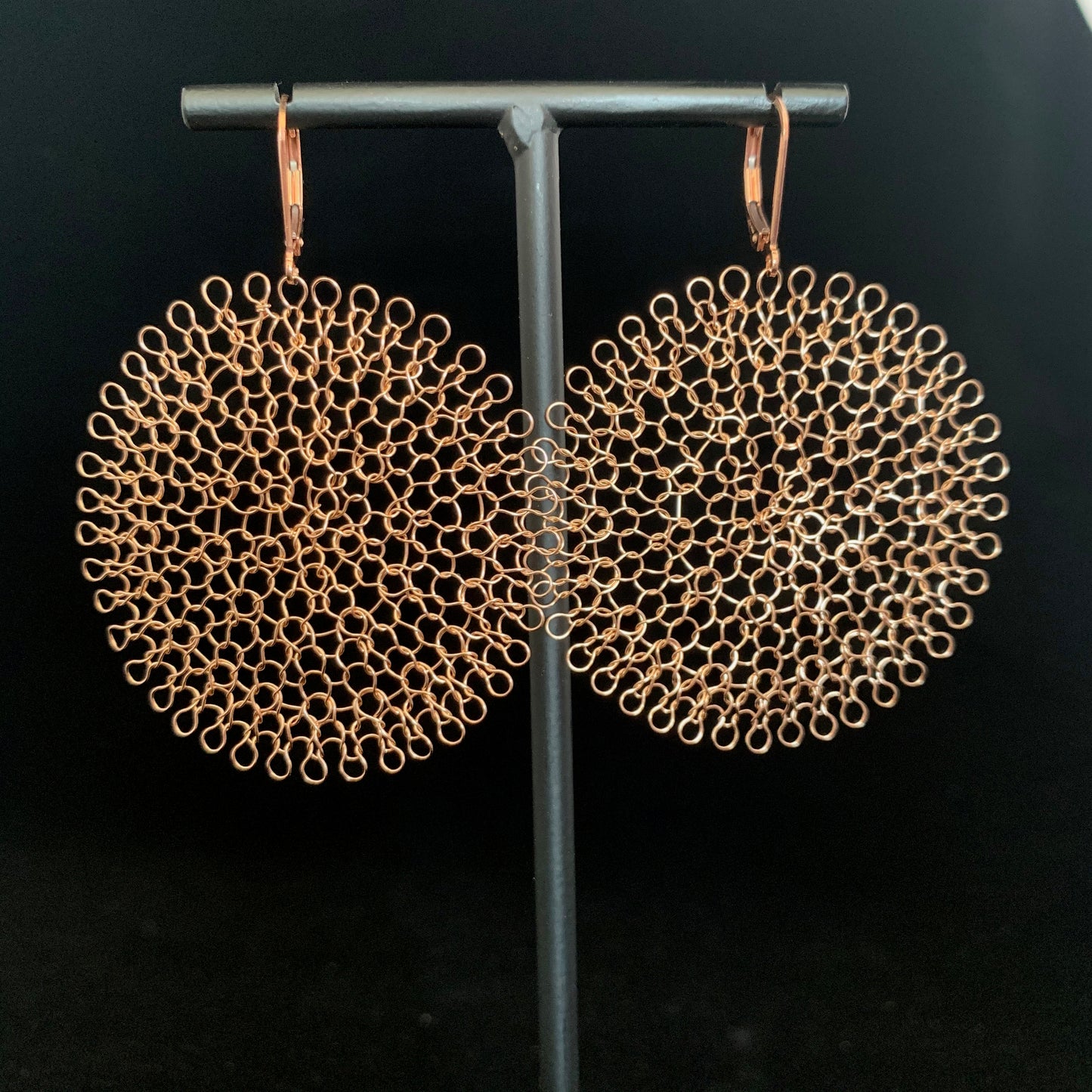 Boucles d'oreilles Rosaces Or Rose, Grand format