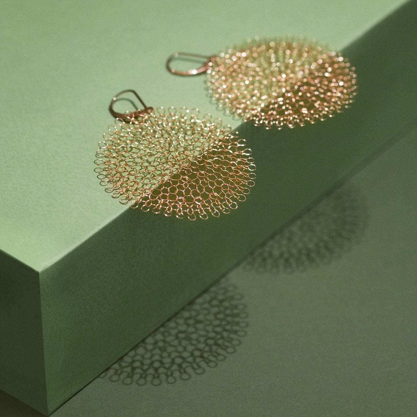 Boucles d'oreilles Rosaces Or Rose, Grand format