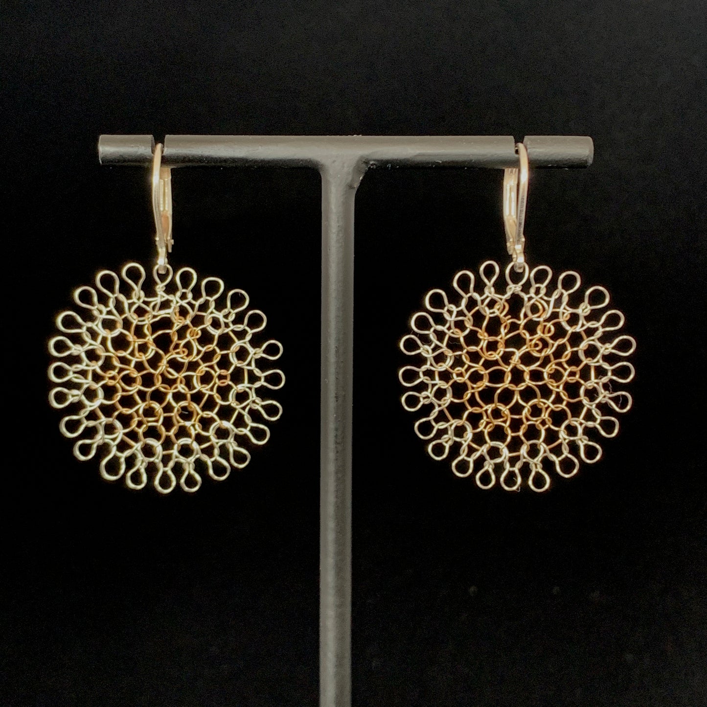 Boucles d'oreilles Rosaces Argent et Or