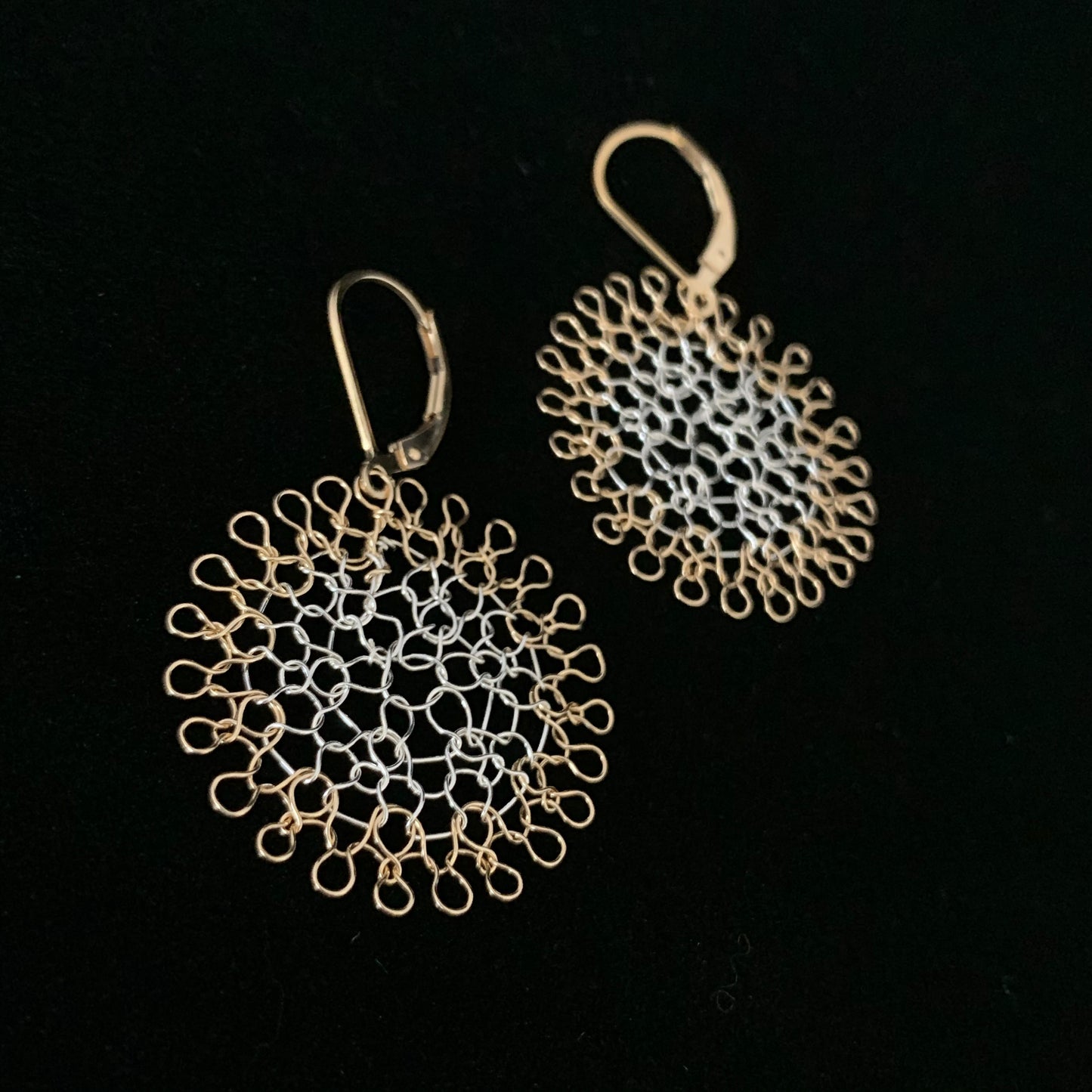 Boucles d'oreilles Rosaces Or et Argent