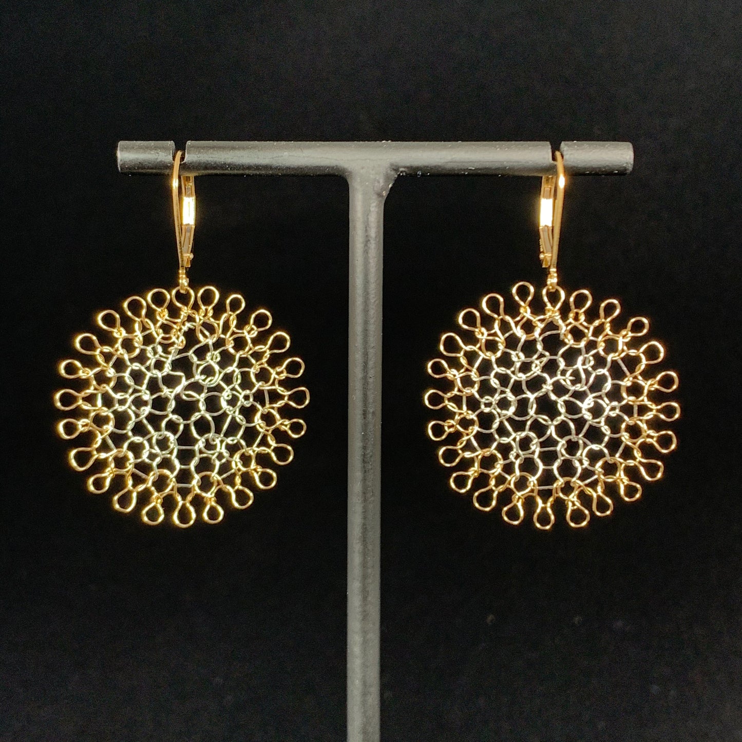 Boucles d'oreilles Rosaces Or et Argent