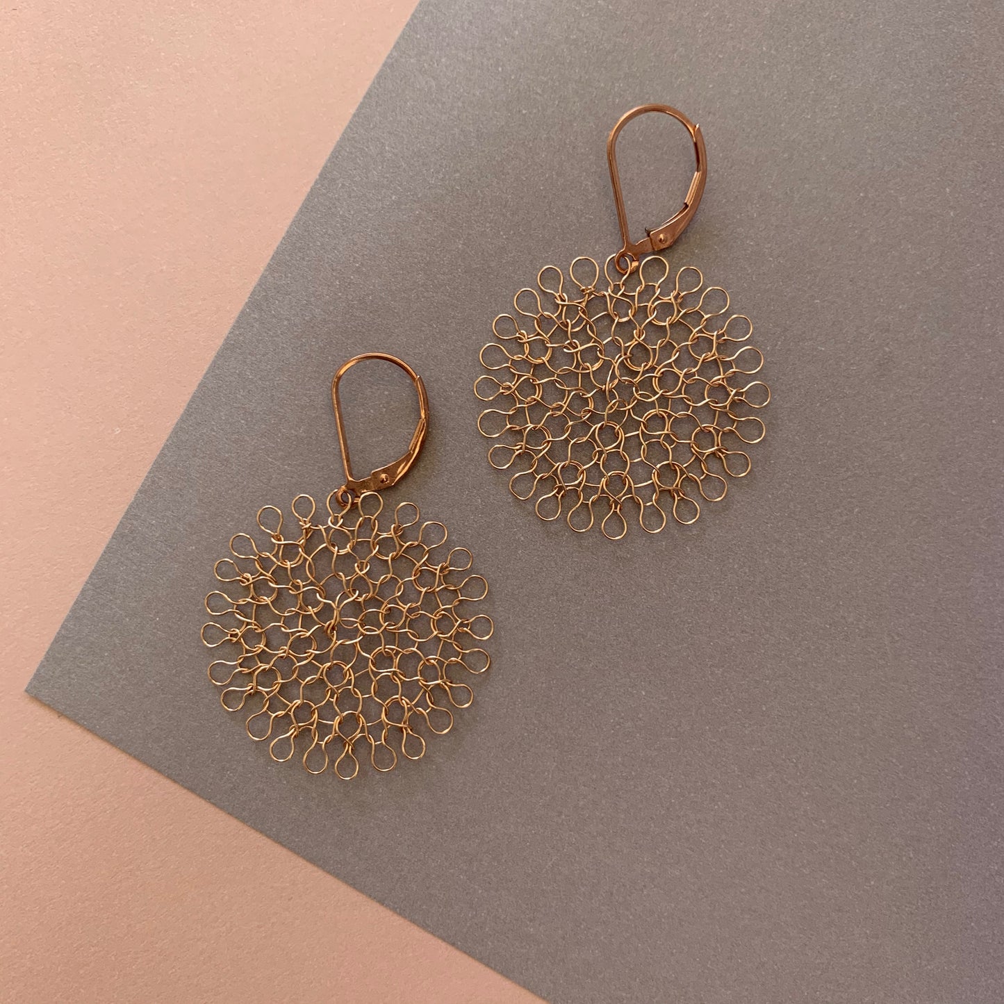 Boucles d'oreilles Rosaces Or Rose