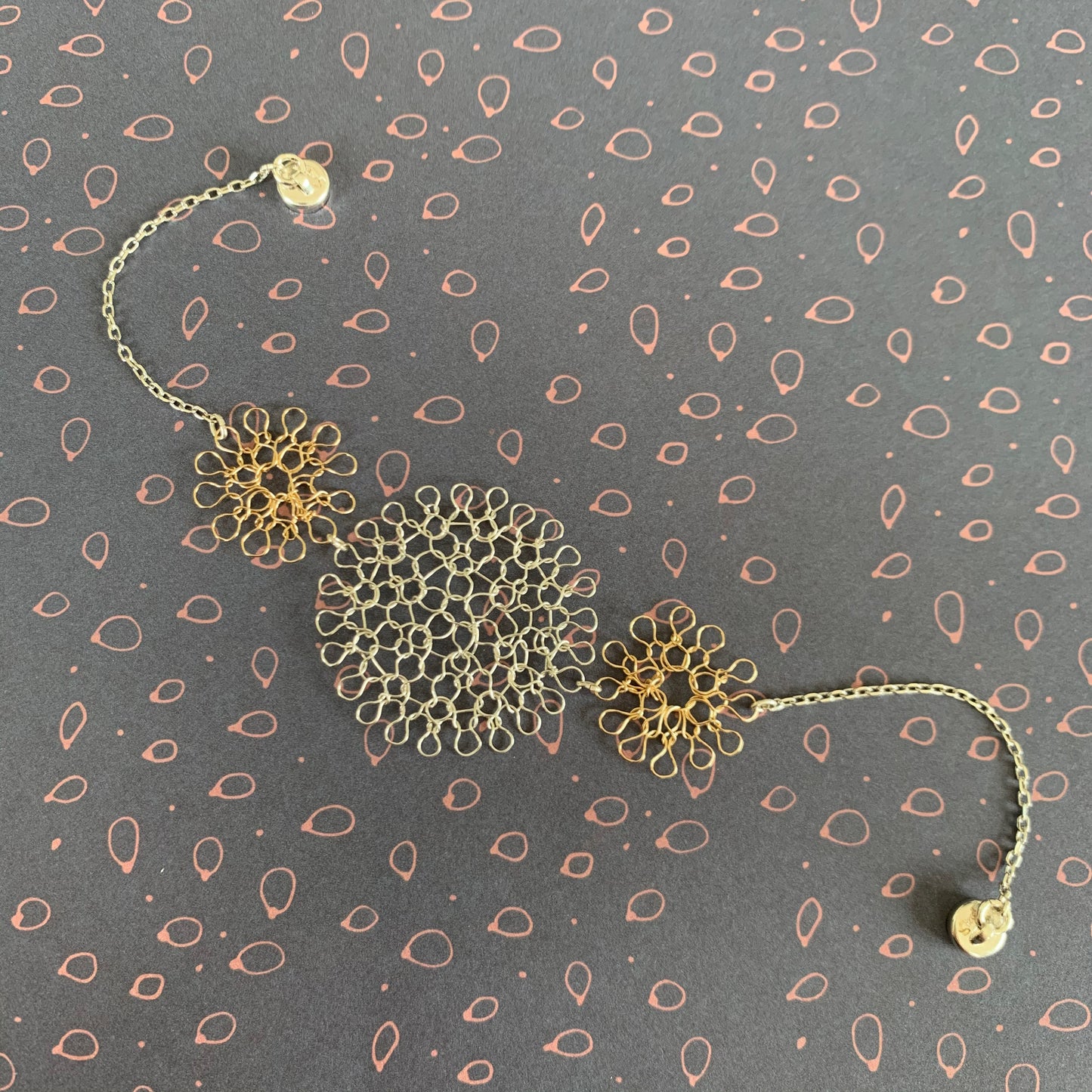 Bracelet Rosaces Triple Argent et Or