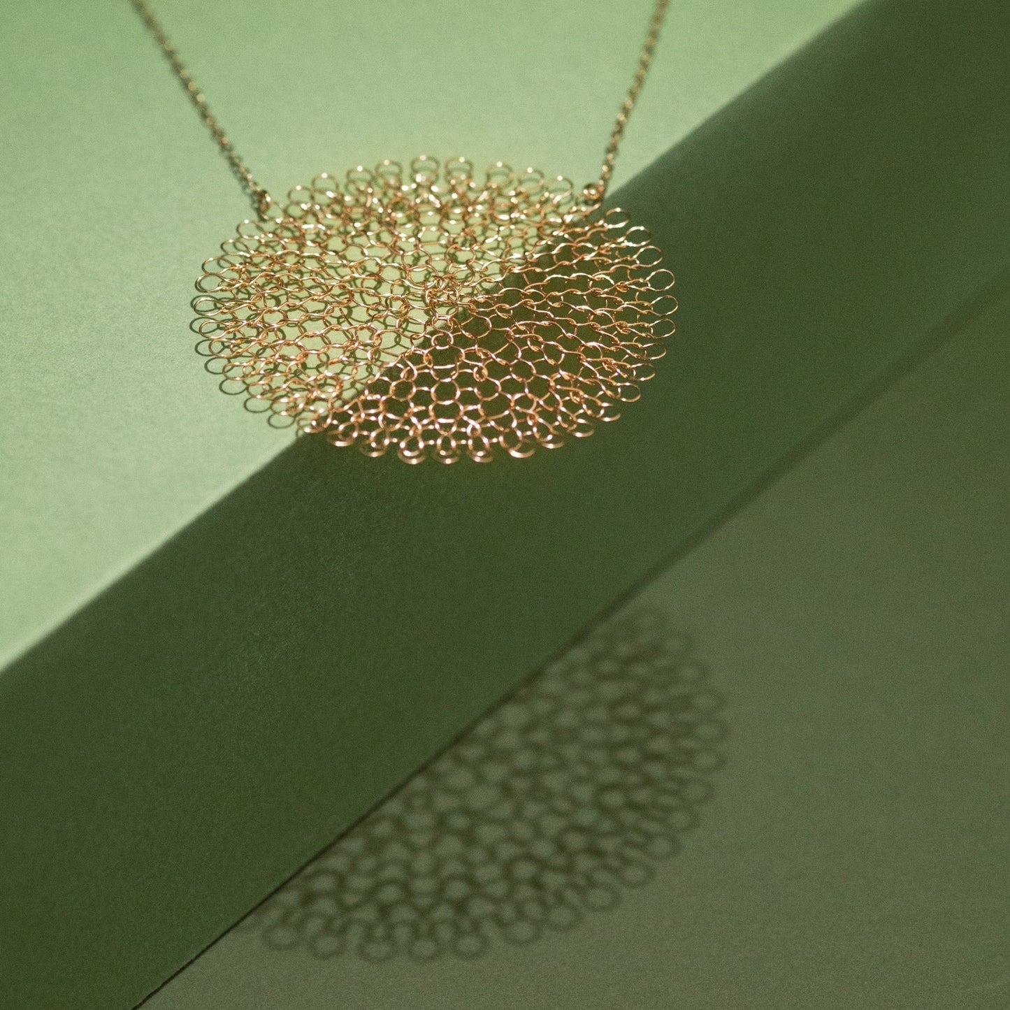 Collier Pendentif Rosace Or Rose, Grand format
