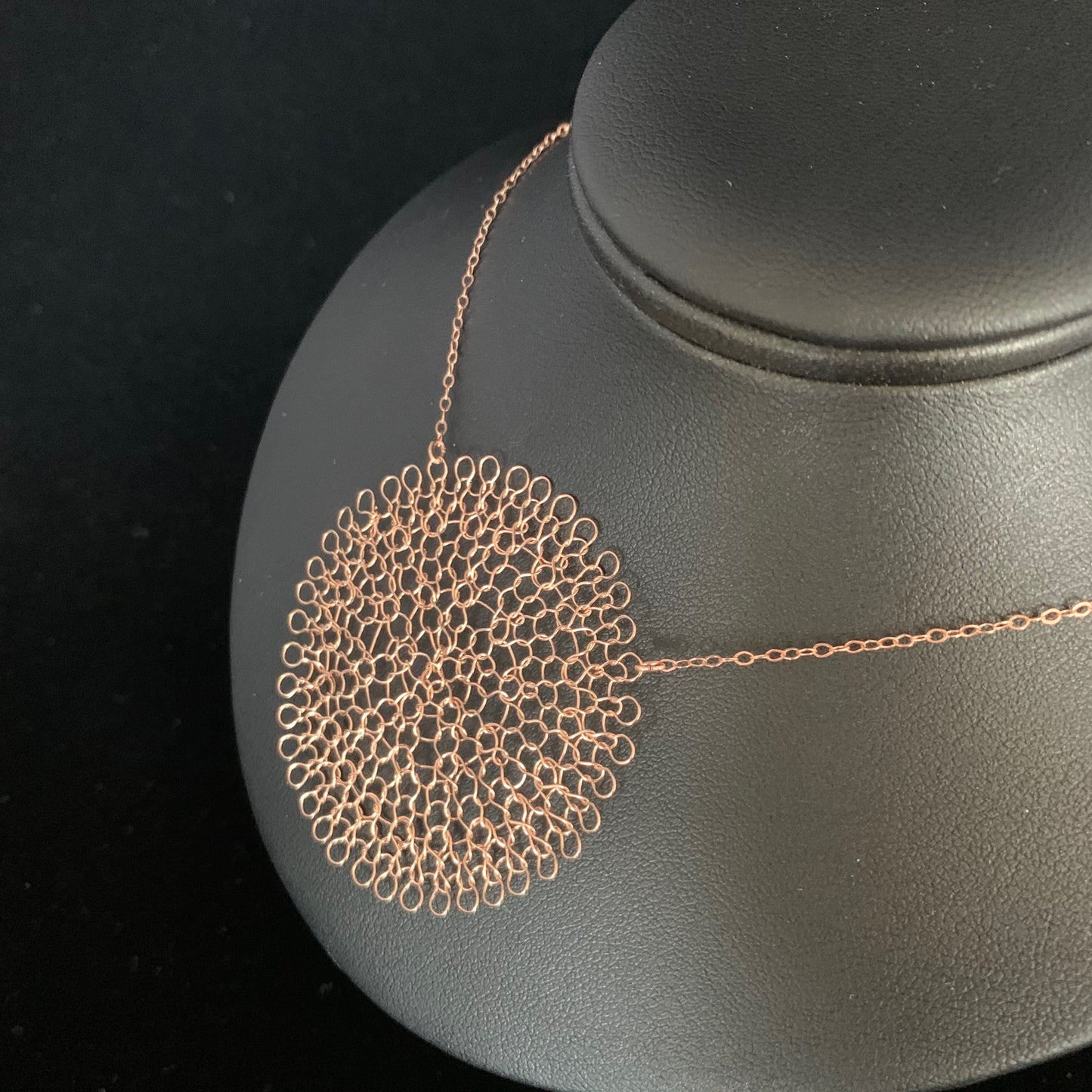 Collier Pendentif Rosace Or Rose, Grand format