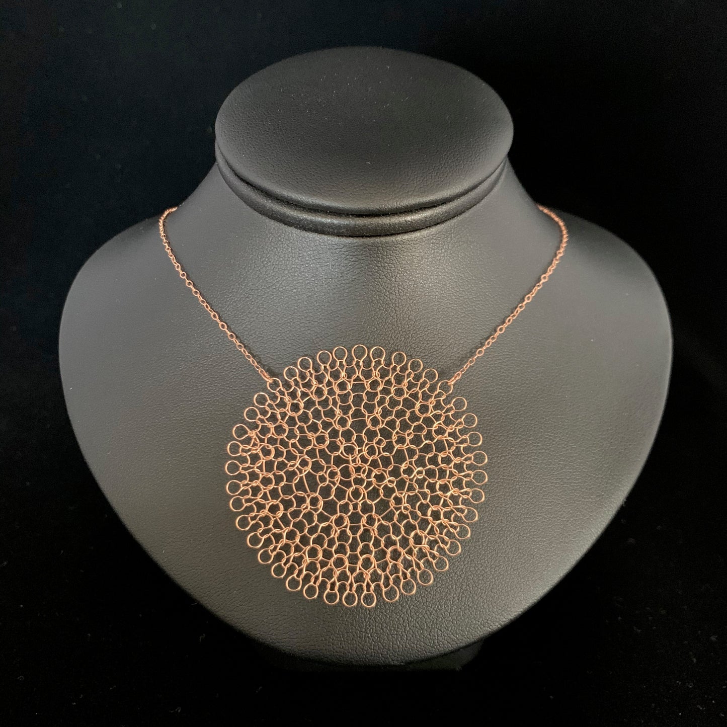 Collier Pendentif Rosace Or Rose, Grand format