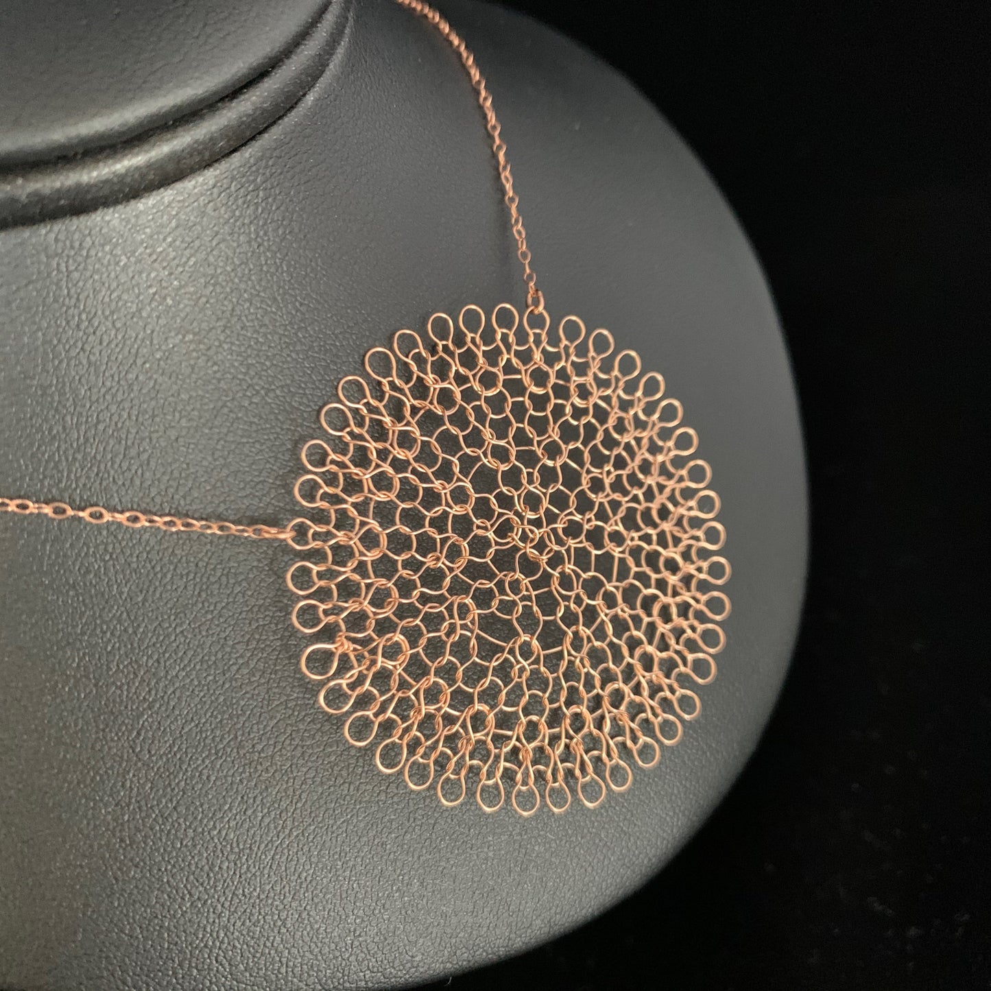 Collier Pendentif Rosace Or Rose, Grand format