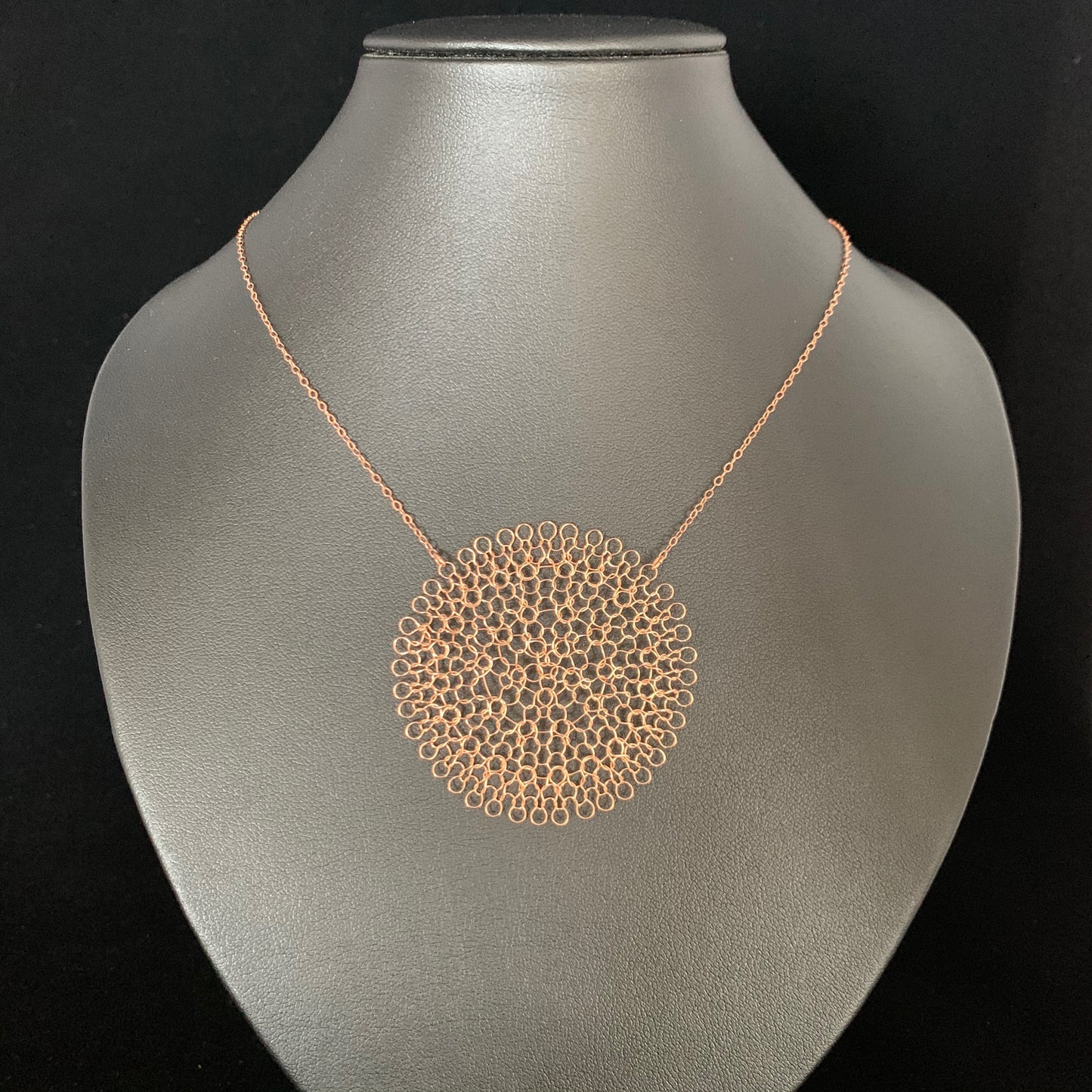 Collier Pendentif Rosace Or Rose, Grand format