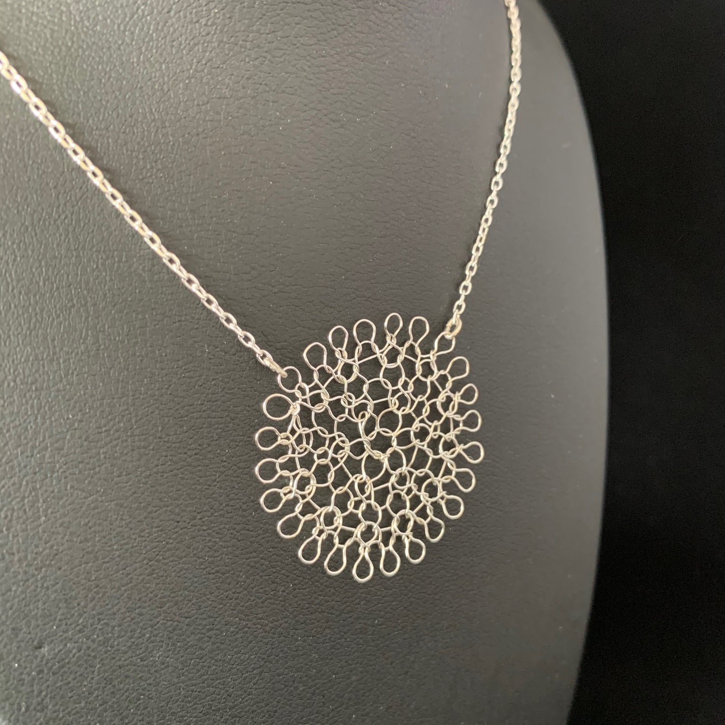 Collier Pendentif Rosace Argent