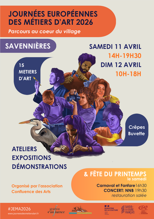 Exposition à Savennières les 11 et 12 avril 2026 pour les JEMA