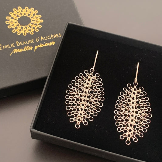Boucles d'oreilles Feuilles Argent